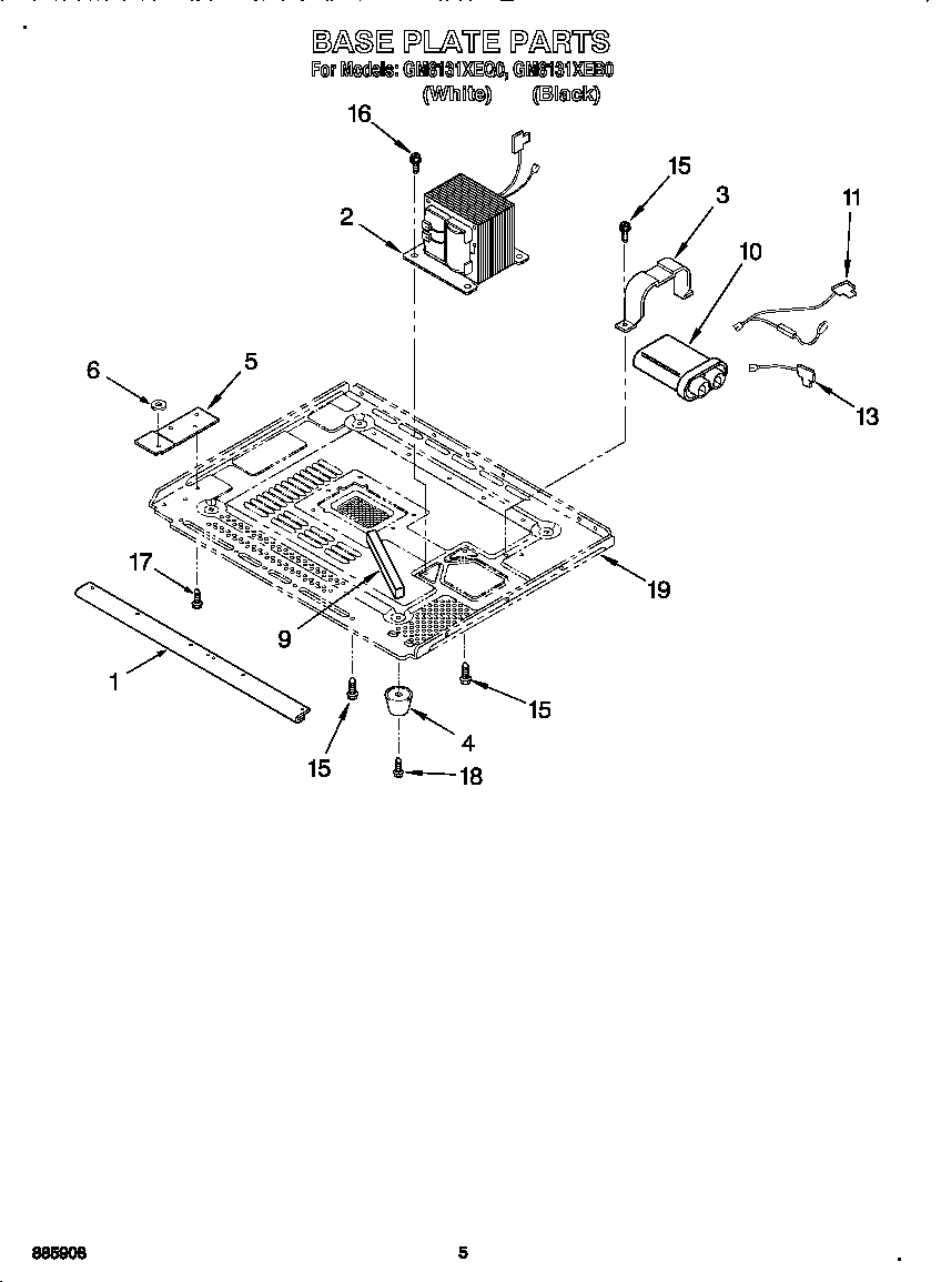 Whirlpool GM8131XEQ0 base plate diagram