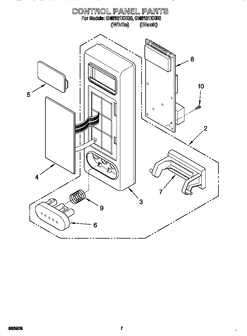 Whirlpool GM8131XEQ0 control panel diagram