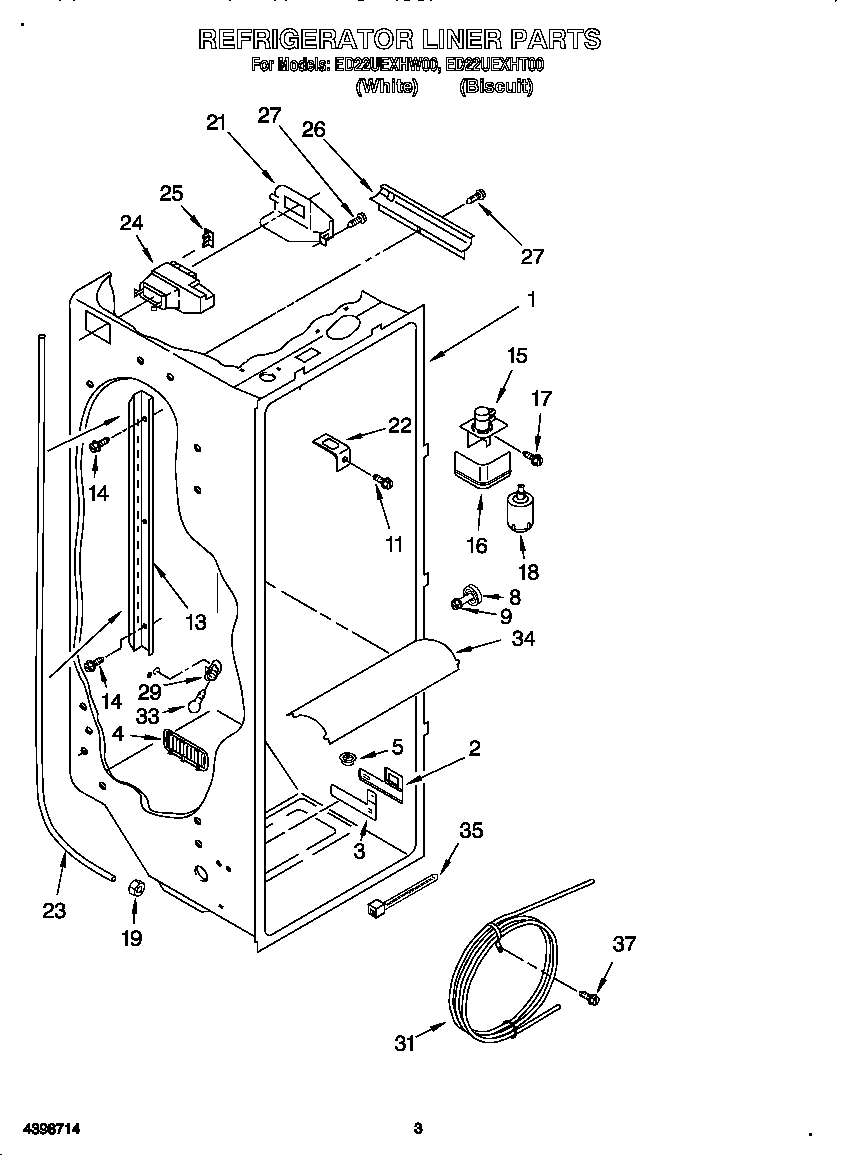 Whirlpool ED22UEXHW00 refrigerator liner diagram