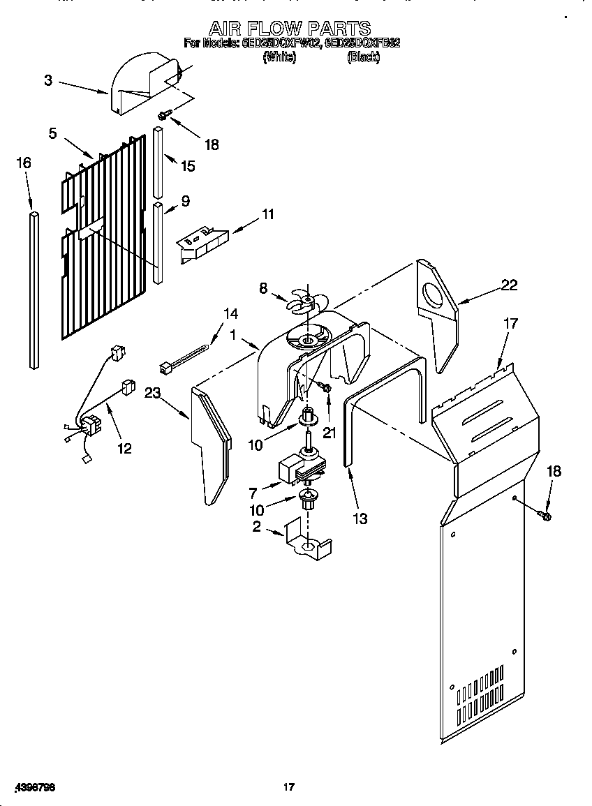 Whirlpool 6ED25DQXFB02 air flow diagram
