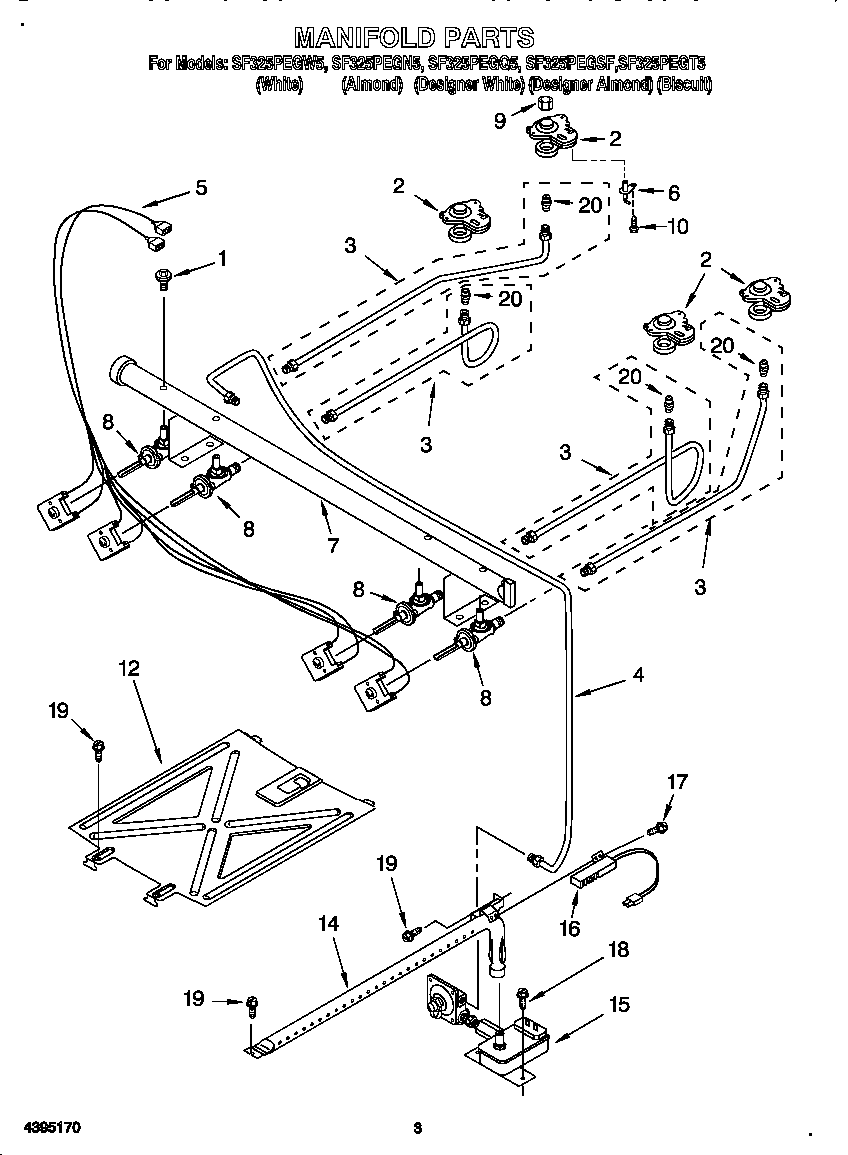Whirlpool SF325PEGT5 manifold diagram