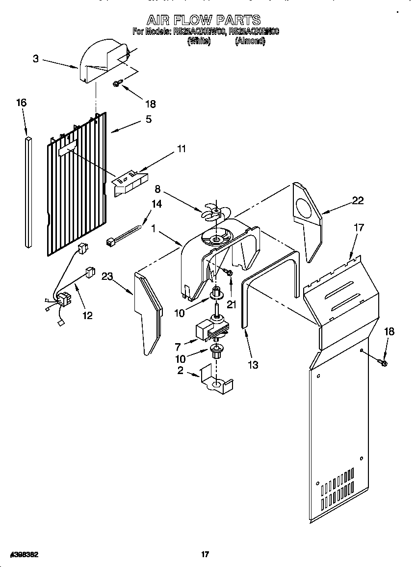 Roper RS25AQXGW00 air flow diagram