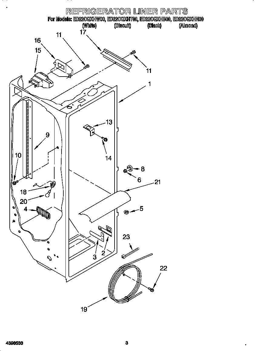 Whirlpool ED22CQXHB00 refrigerator liner diagram
