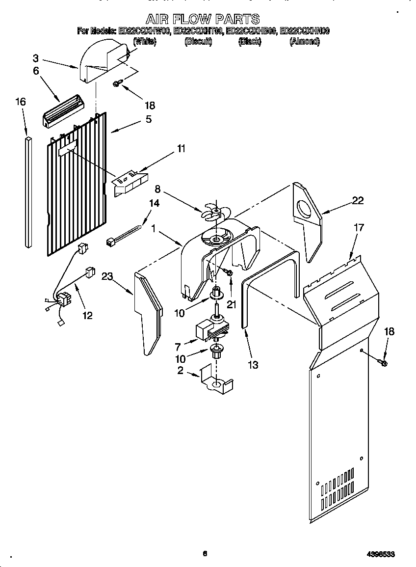 Whirlpool ED22CQXHB00 air flow diagram