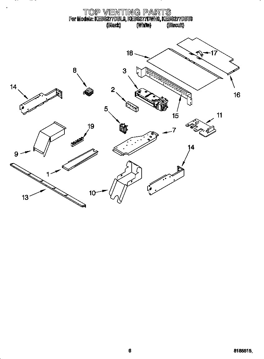 KitchenAid KEBS277DWH9 top venting diagram