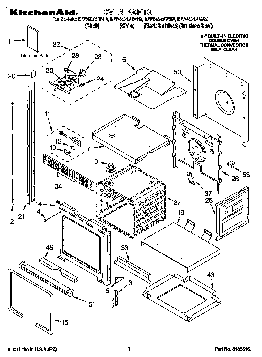 KitchenAid KEBS278DBL9 oven diagram
