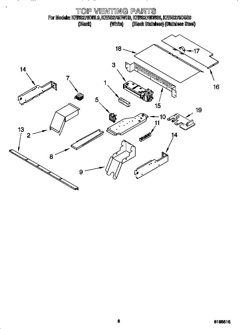 KitchenAid KEBS278DBL9 top venting diagram