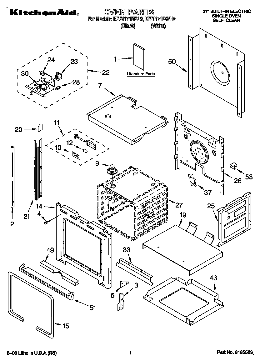 KitchenAid KEBI171DBL9 oven diagram