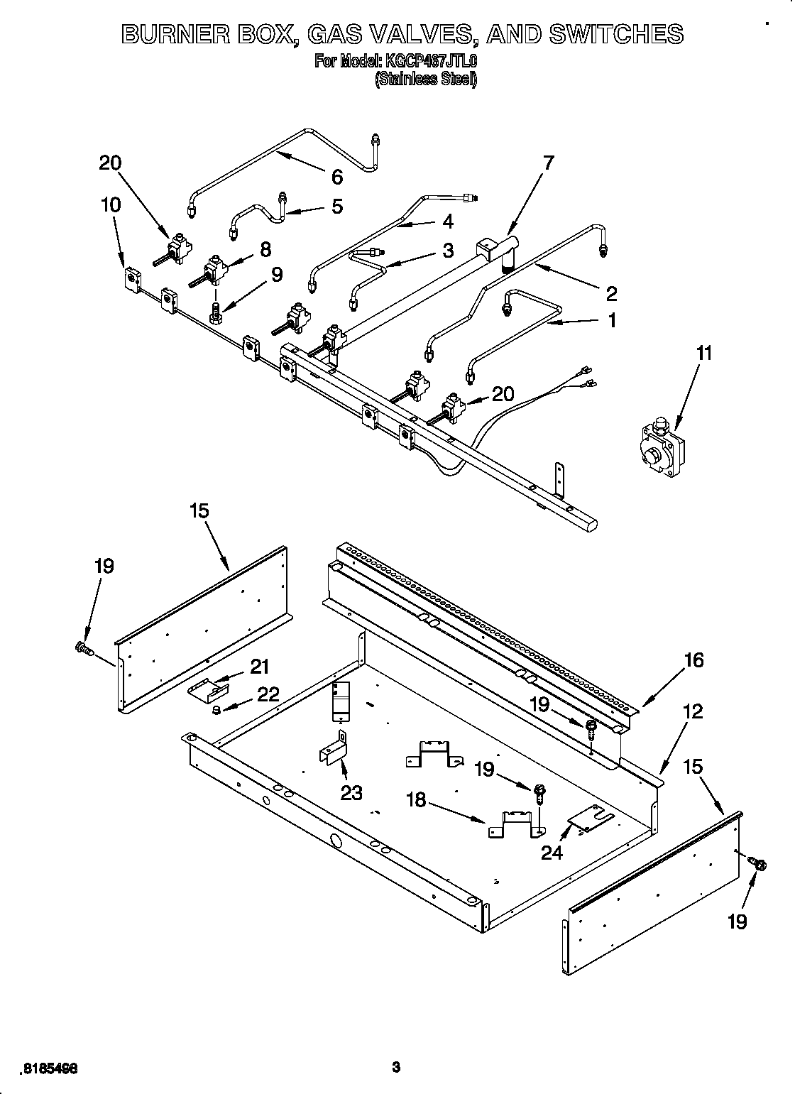 KitchenAid KGCP467JTL0 burner box diagram