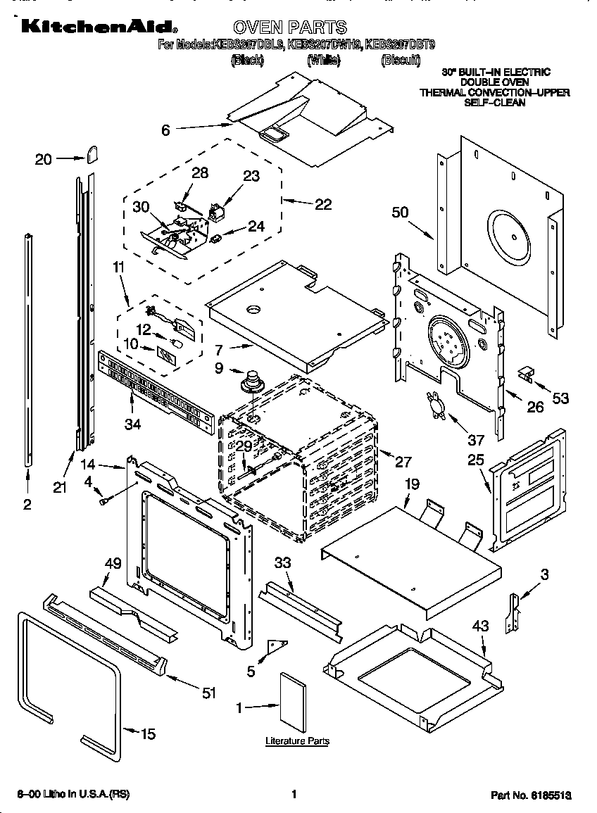KitchenAid KEBS207DBT9 oven diagram