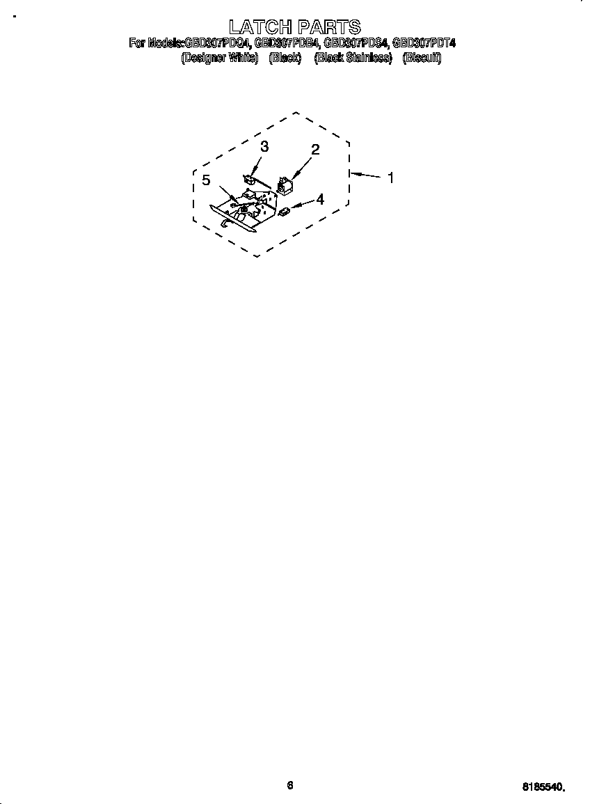 Whirlpool GBD307PDQ4 upper oven door diagram