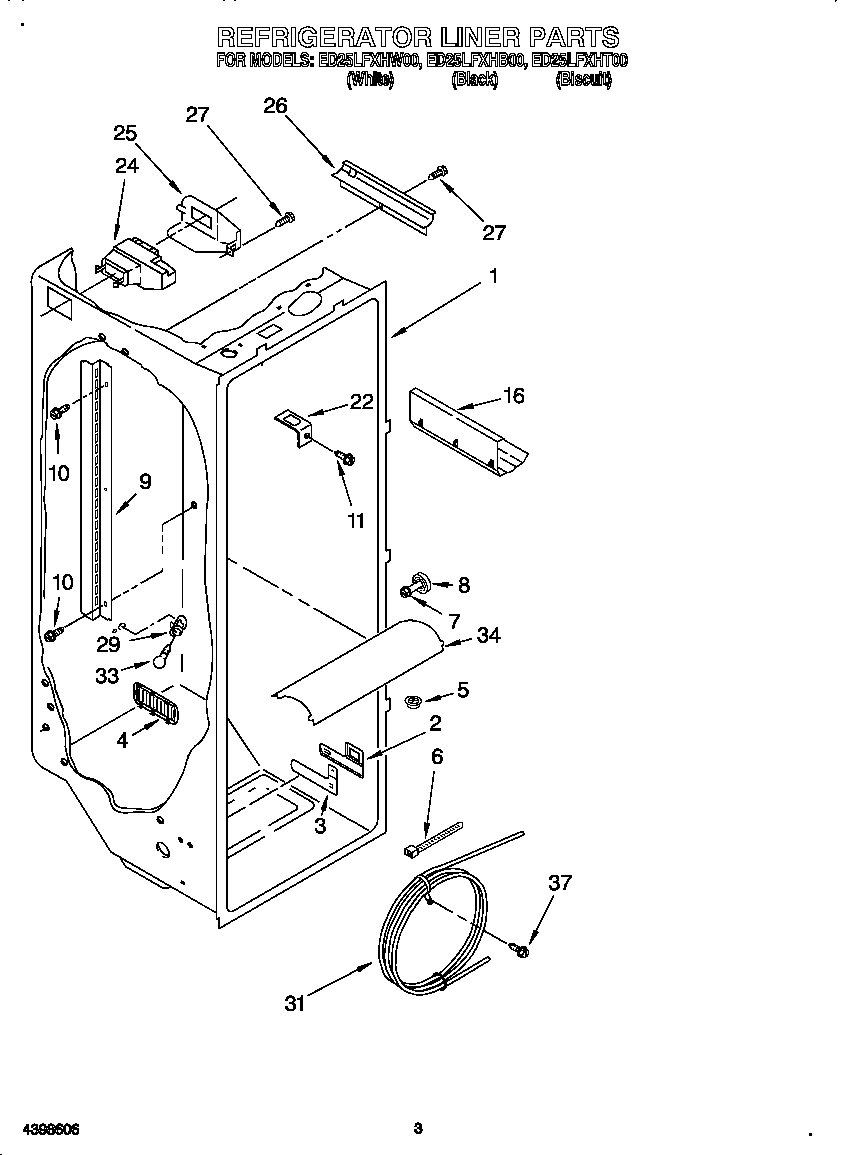 Whirlpool ED25LFXHW00 refrigerator liner diagram