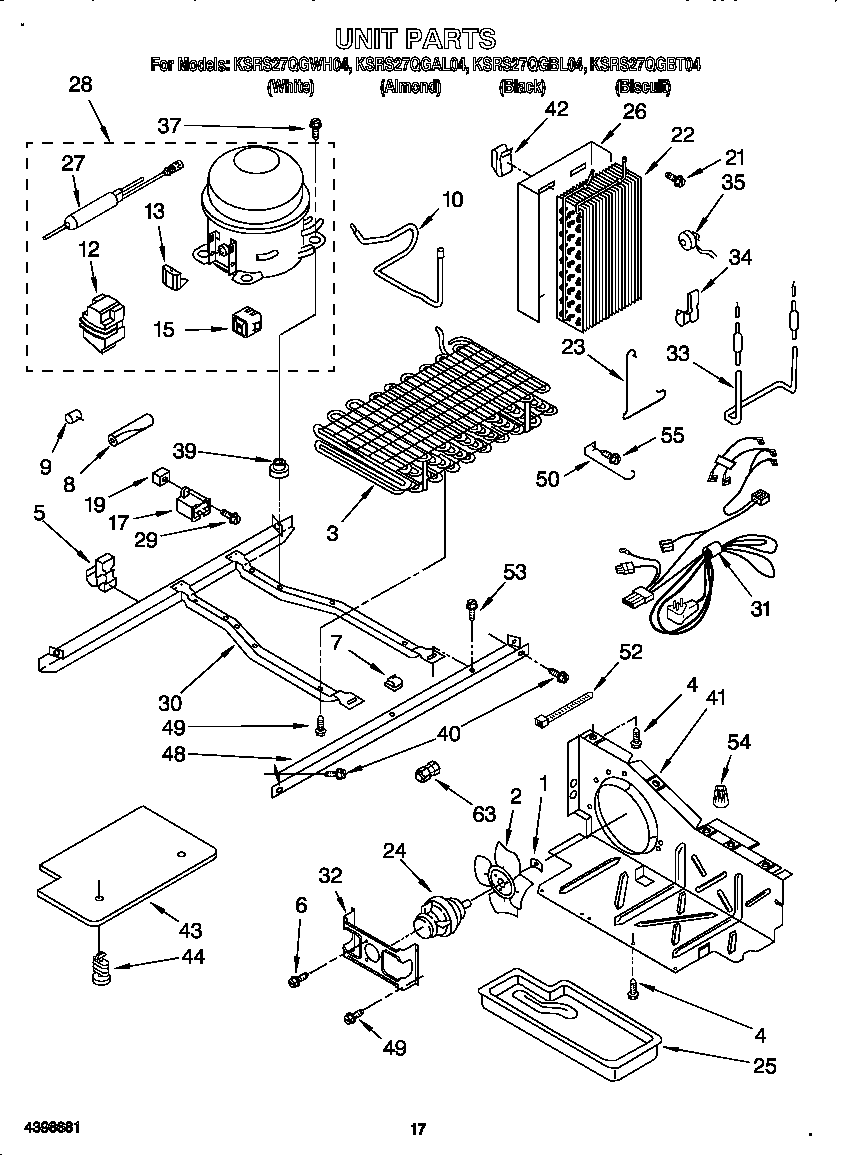 KitchenAid KSRS27QGBL04 unit diagram