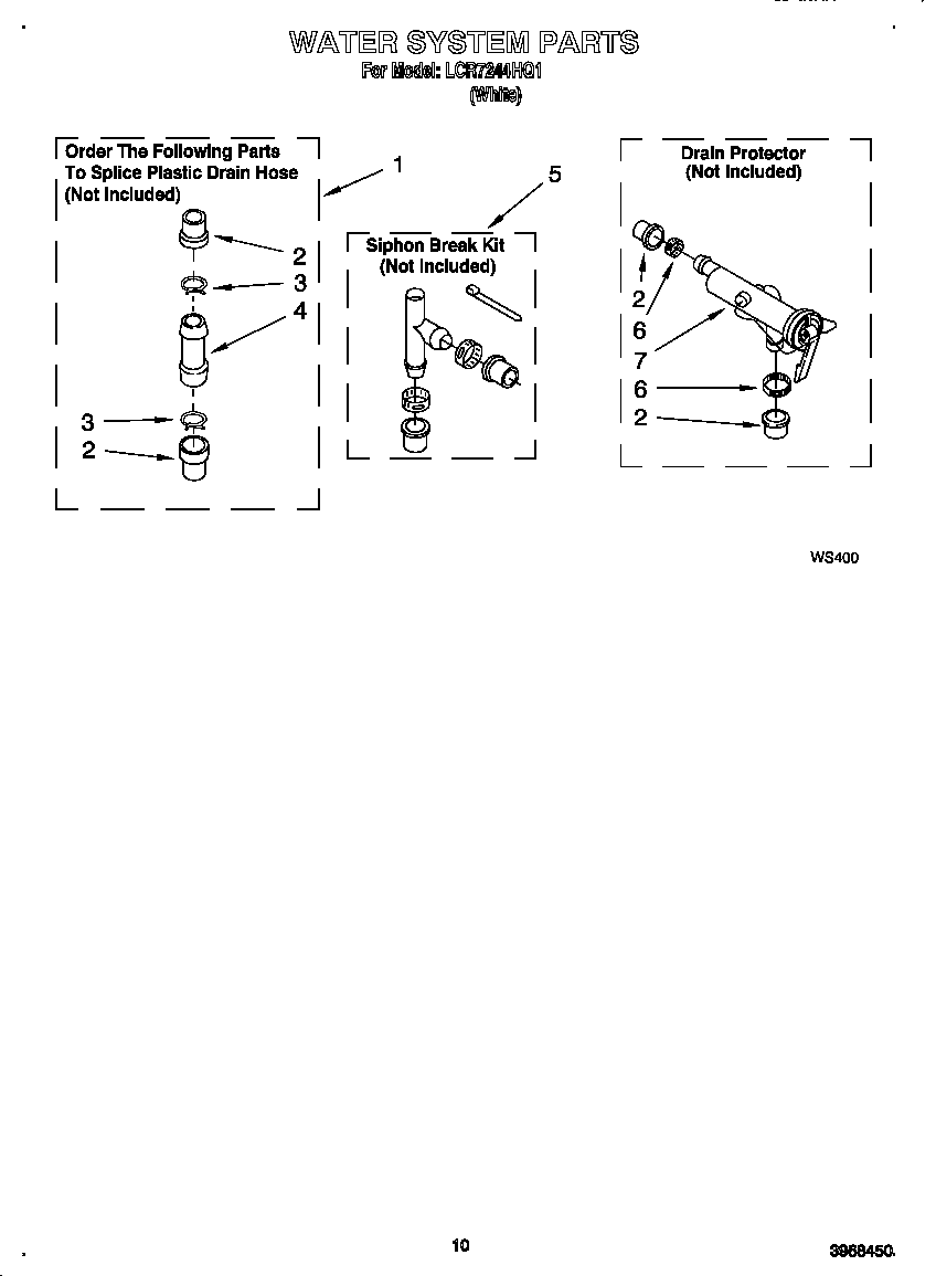 Whirlpool LCR7244HQ1 water system diagram