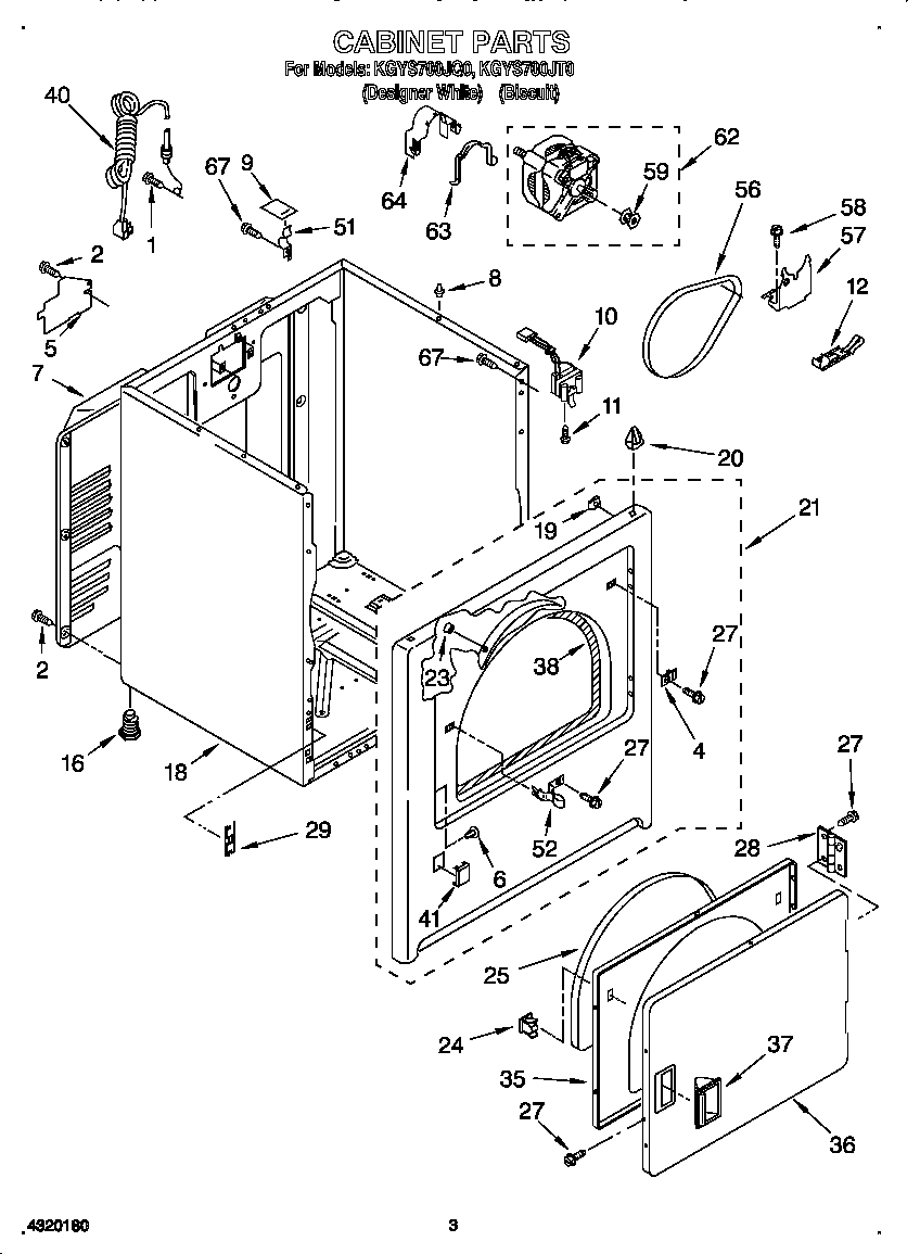 KitchenAid KGYS700JT0 cabinet diagram