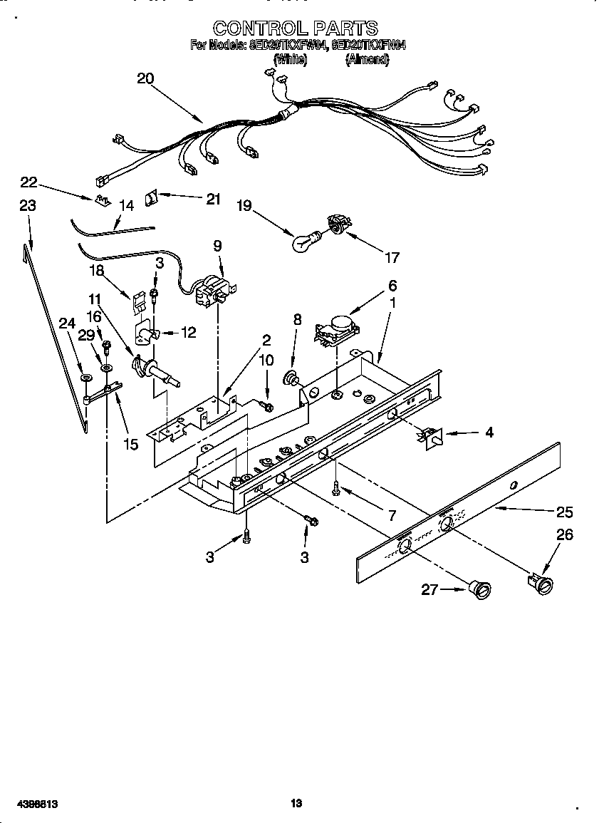 Whirlpool 8ED20TKXFW04 control diagram