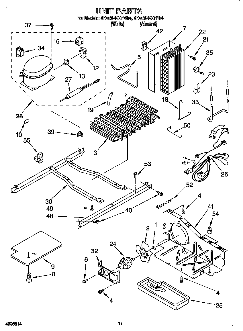 Whirlpool 8ED20ZKXFW04 unit diagram