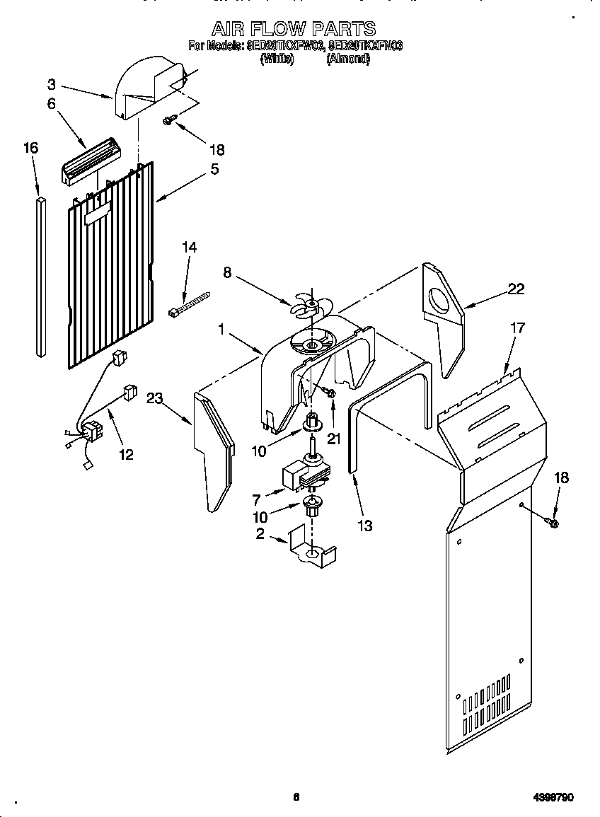 Whirlpool 8ED20TKXFW03 air flow diagram
