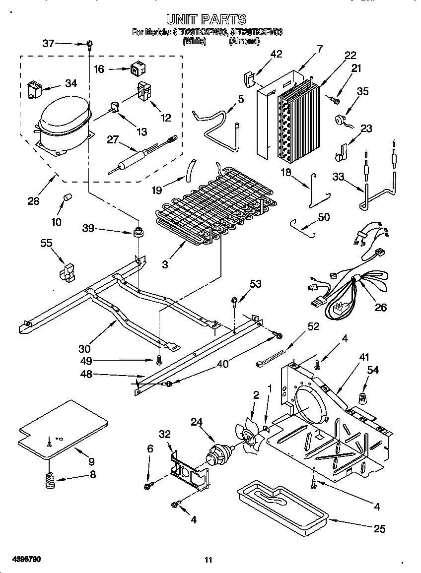 Whirlpool 8ED20TKXFW03 unit diagram