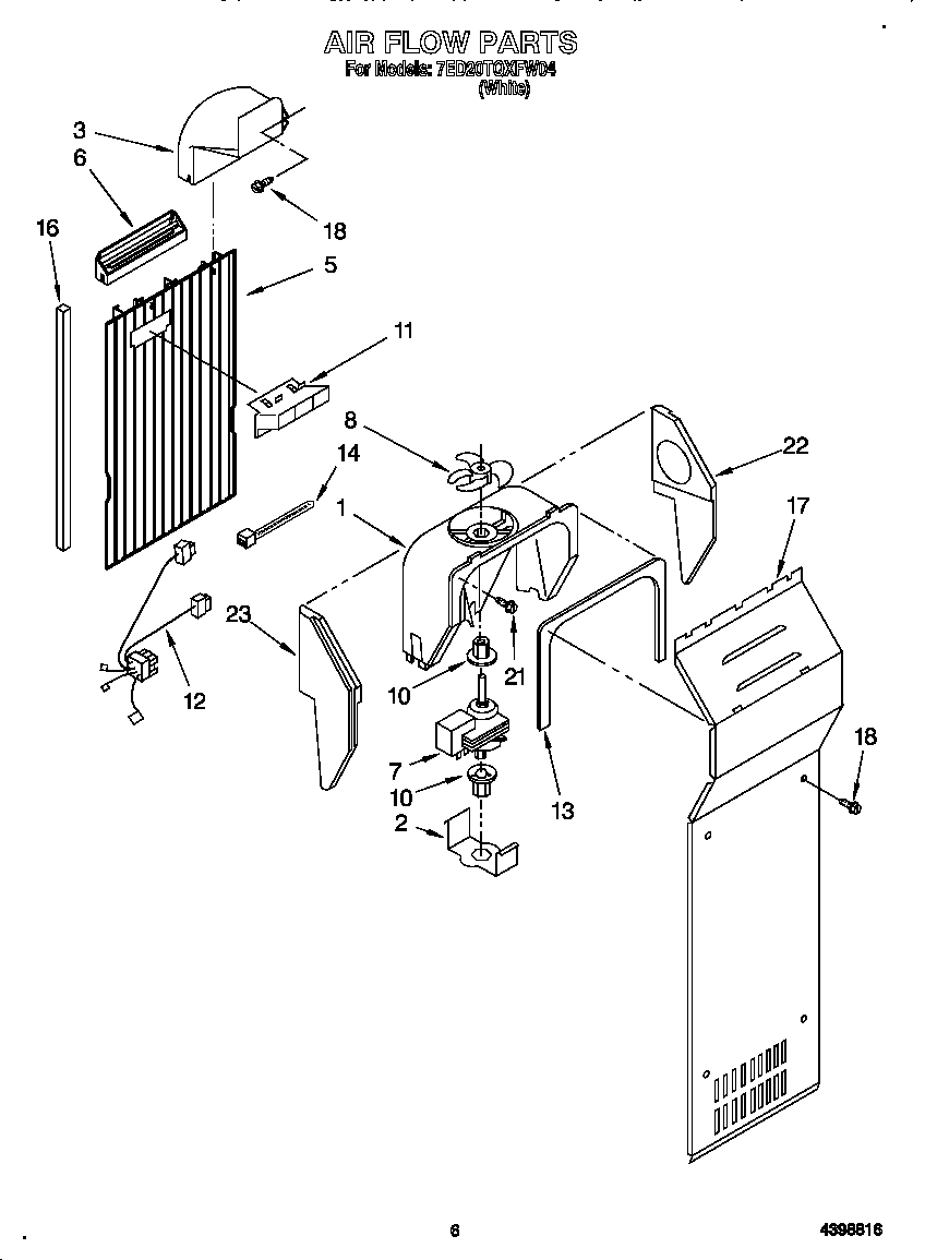 Whirlpool 7ED20TQXFW04 air flow diagram