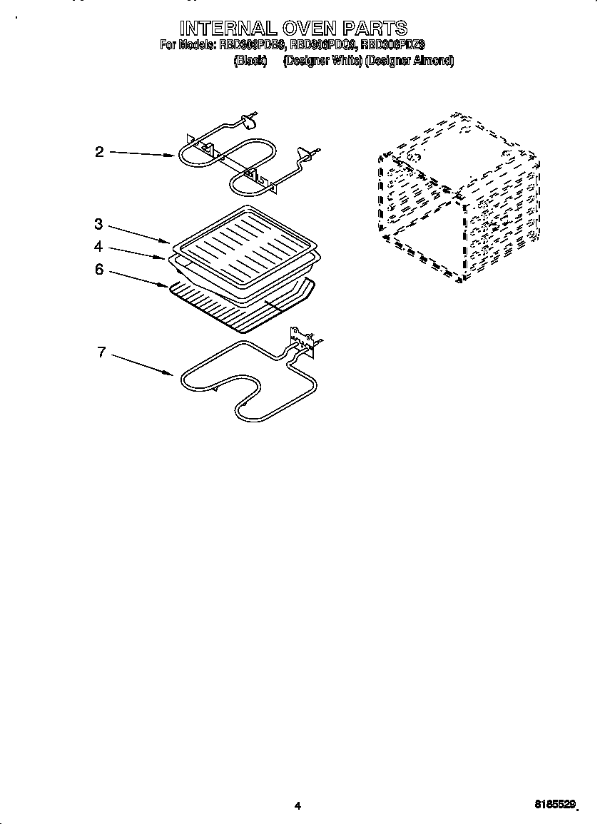 Whirlpool RBD306PDZ9 internal oven diagram