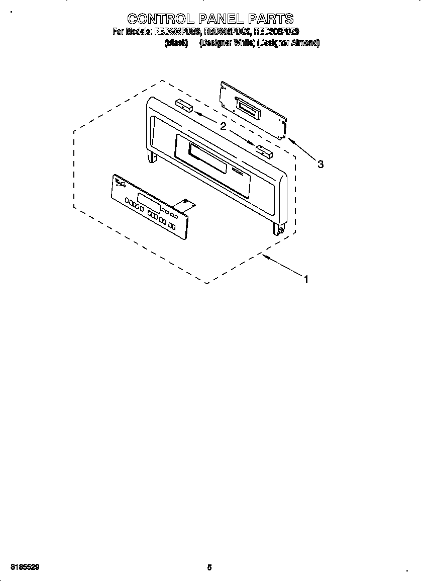 Whirlpool RBD306PDZ9 control panel diagram
