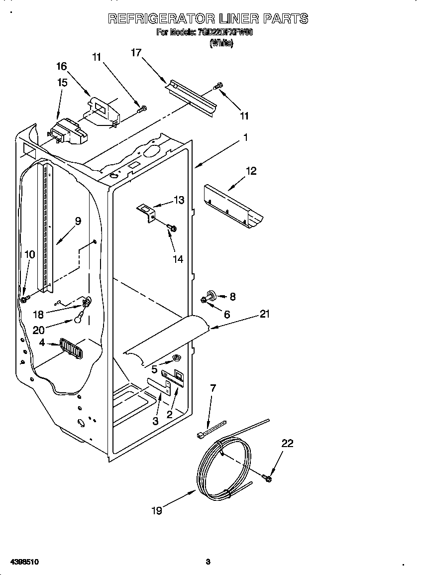 Whirlpool 7GD22DFXFW00 refrigerator liner diagram