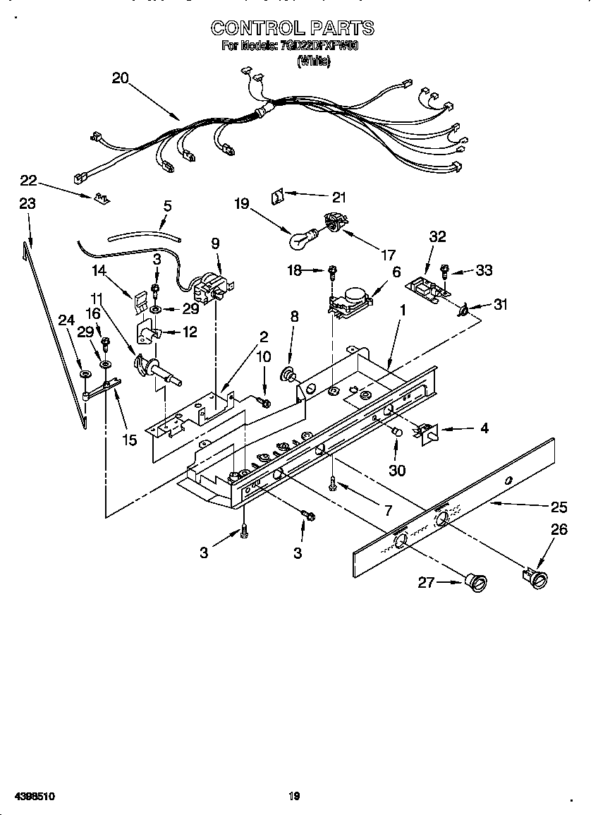 Whirlpool 7GD22DFXFW00 control diagram