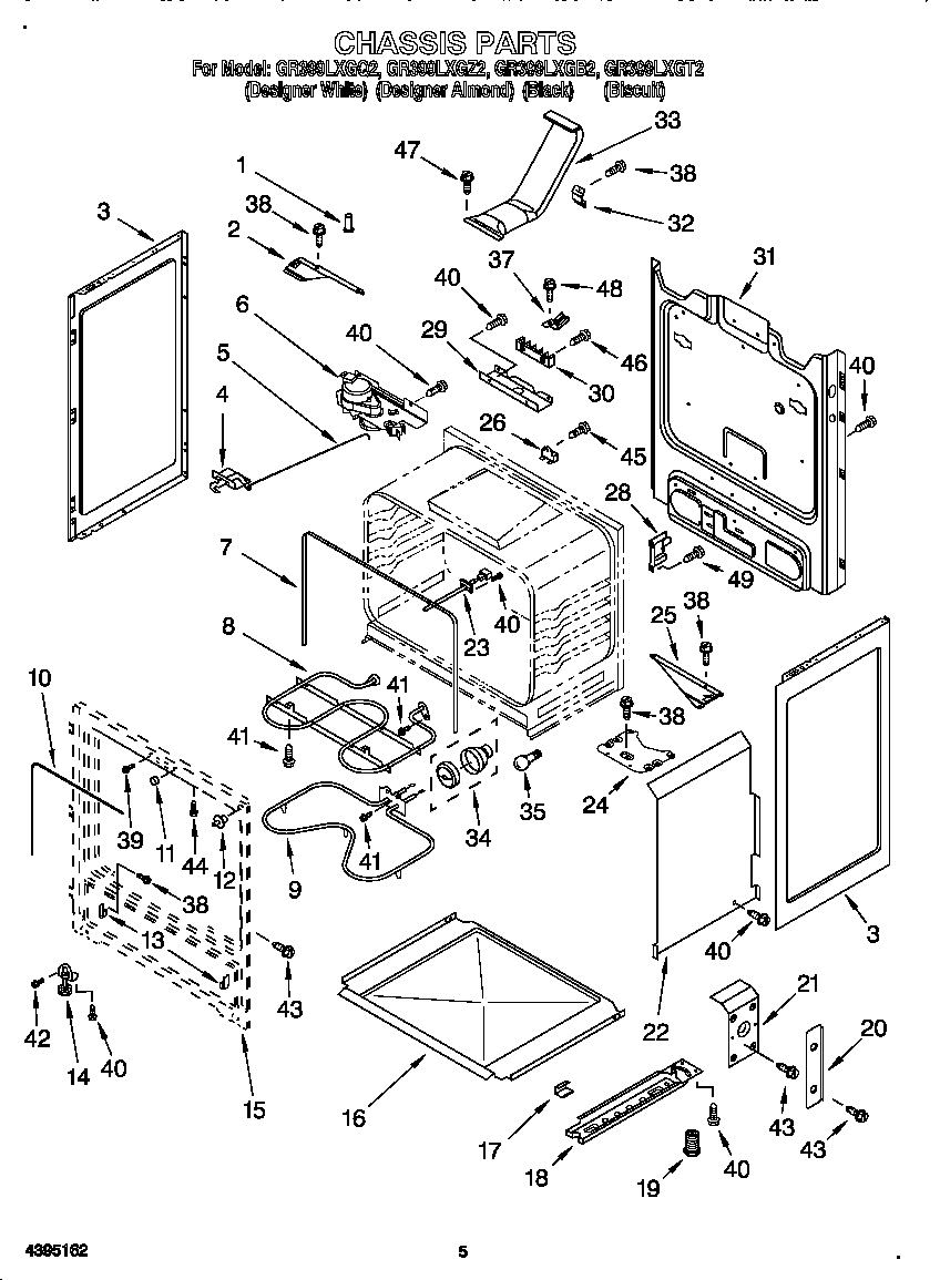 Whirlpool GR399LXGQ2 chassis diagram