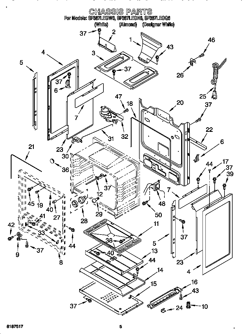 Whirlpool SF387LEGQ6 chassis diagram