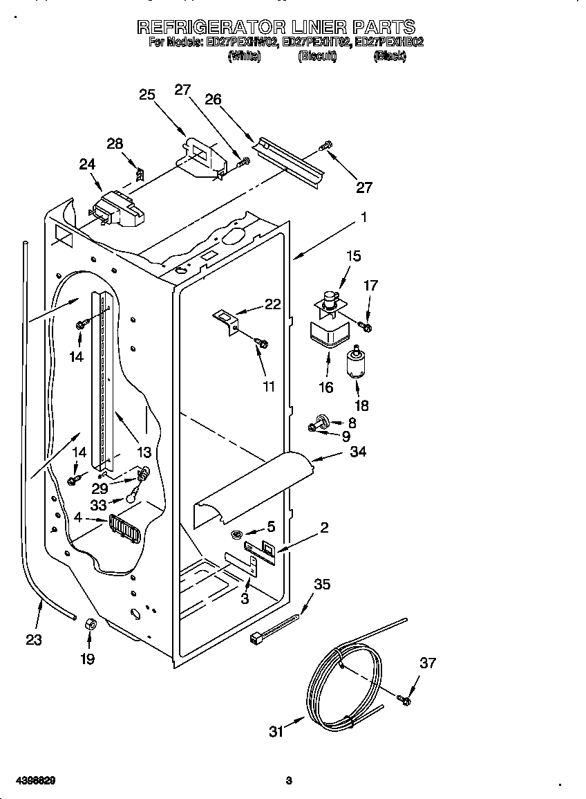 Whirlpool ED27PEXHW02 refrigerator liner diagram