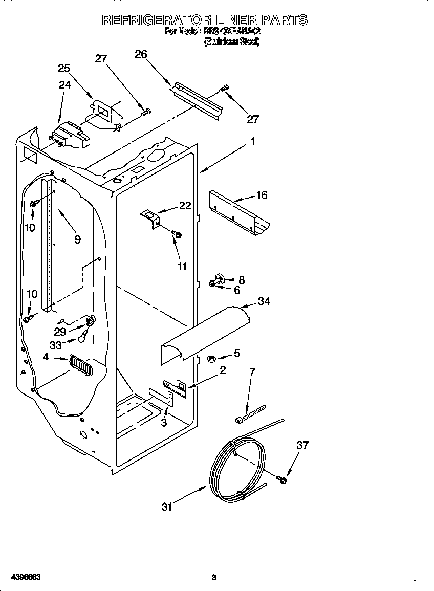 Whirlpool BRS70XRANA02 refrigerator liner diagram