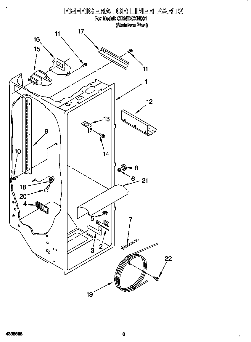 Whirlpool GD25DCXHS01 refrigerator liner diagram