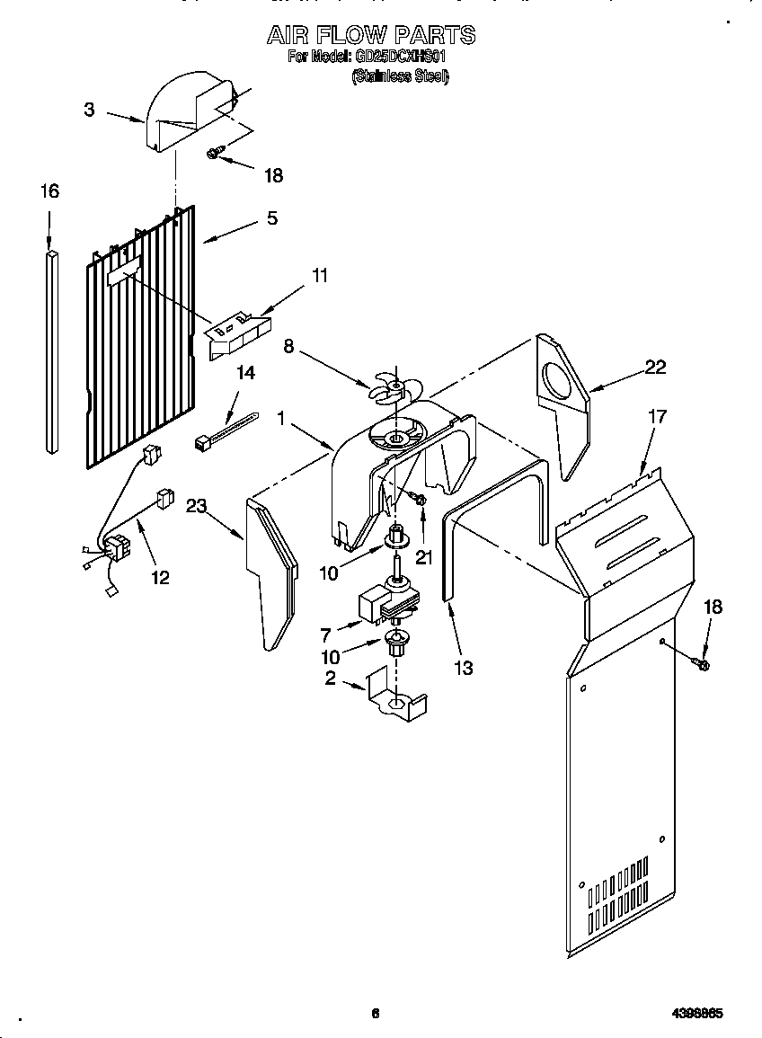 Whirlpool GD25DCXHS01 air flow diagram