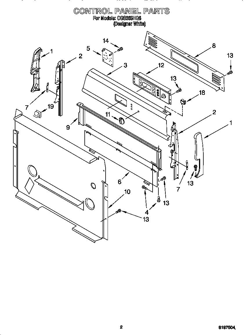 Crosley CGS365HQ6 control panel diagram