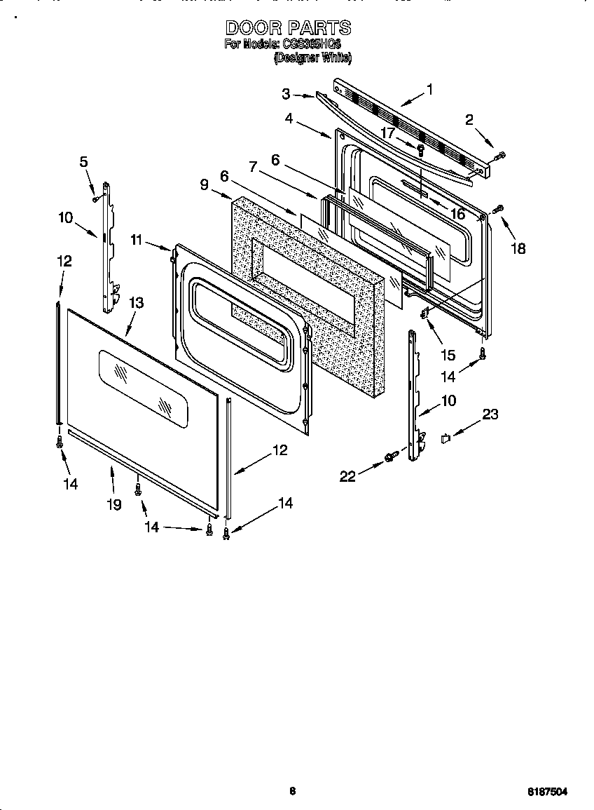 Crosley CGS365HQ6 door diagram
