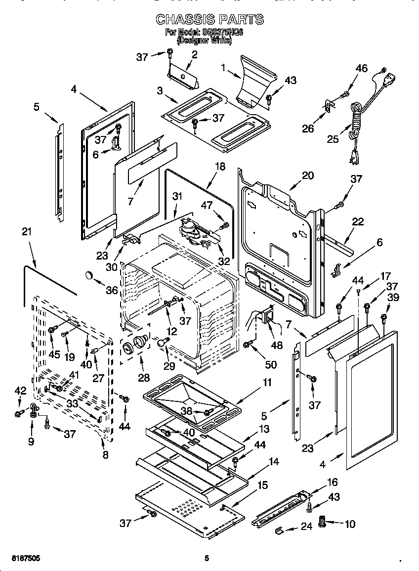 Whirlpool SGS375HQ6 chassis diagram