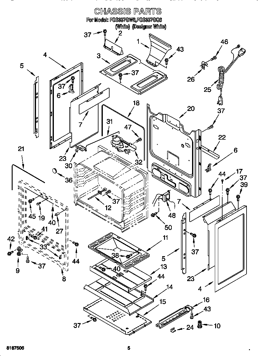 Roper FGS337GQ6 chassis diagram