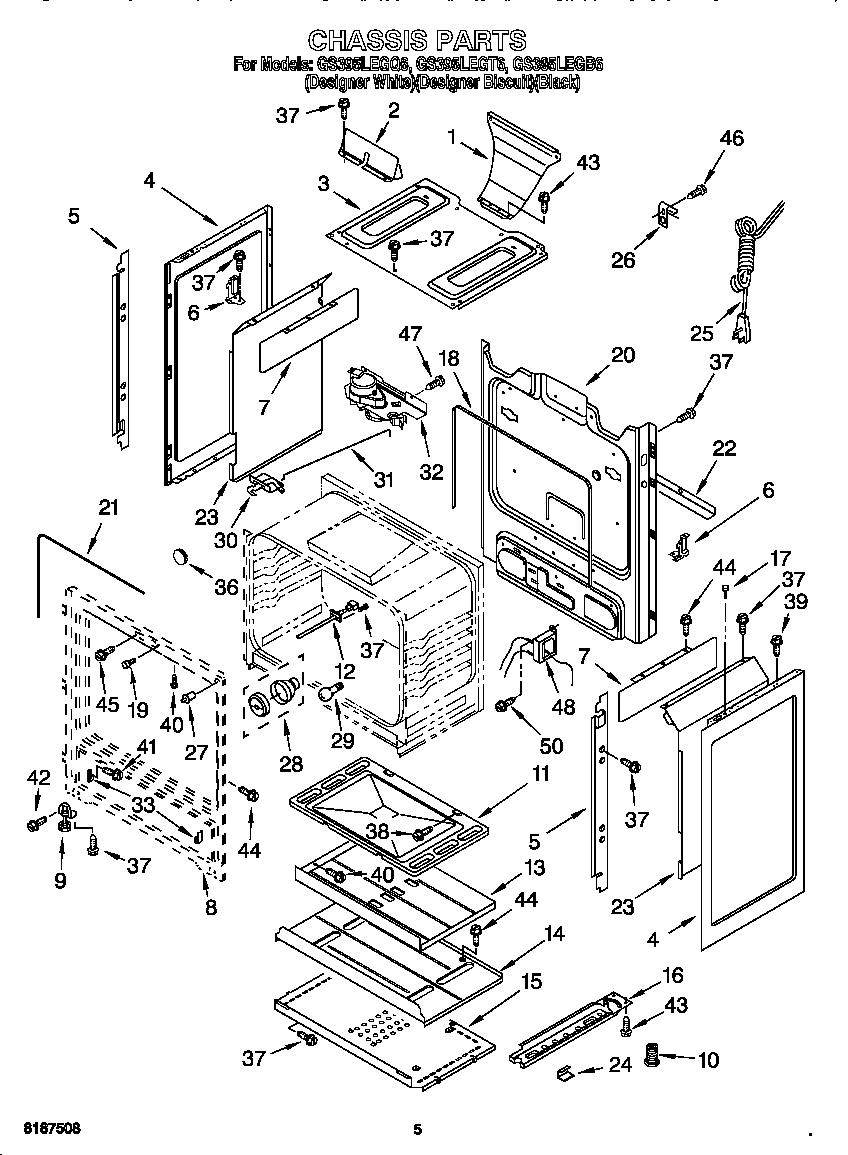 Whirlpool GS395LEGB6 chassis diagram