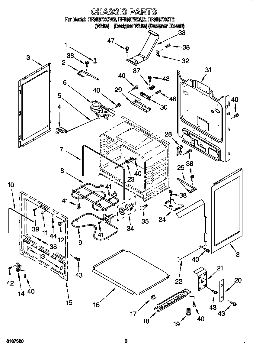 Whirlpool RF366PXGW2 chassis diagram