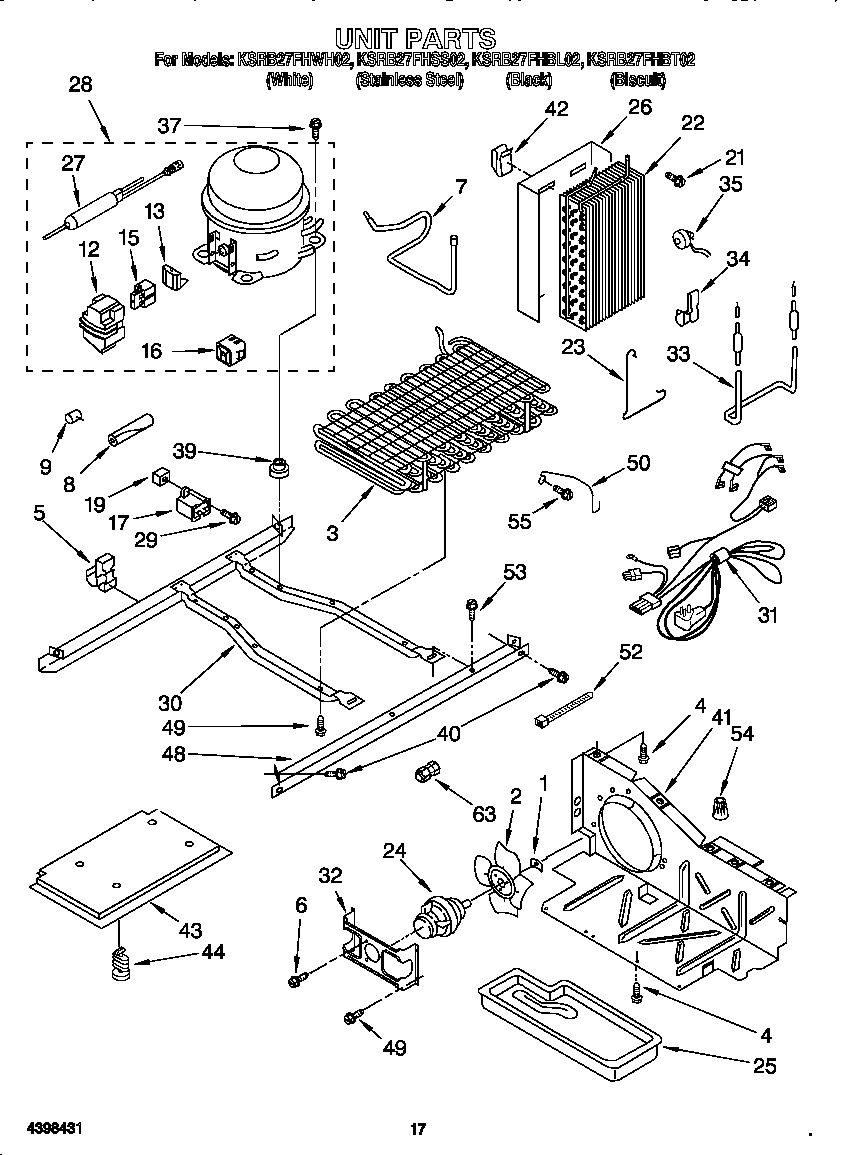 KitchenAid KSRB27FHWH02 unit diagram