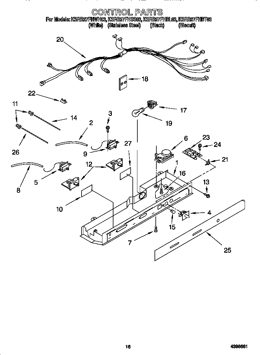 KitchenAid KSRB27FHWH03 control diagram