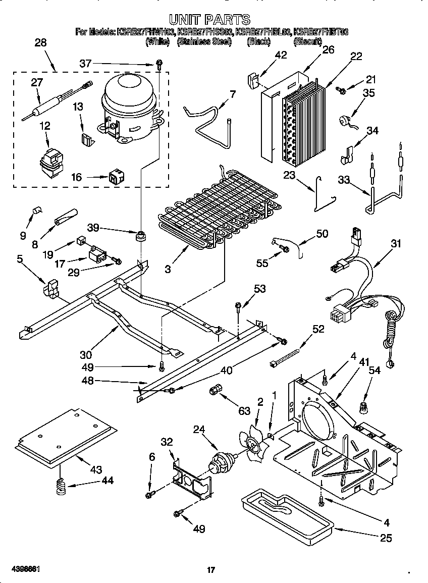 KitchenAid KSRB27FHWH03 unit diagram
