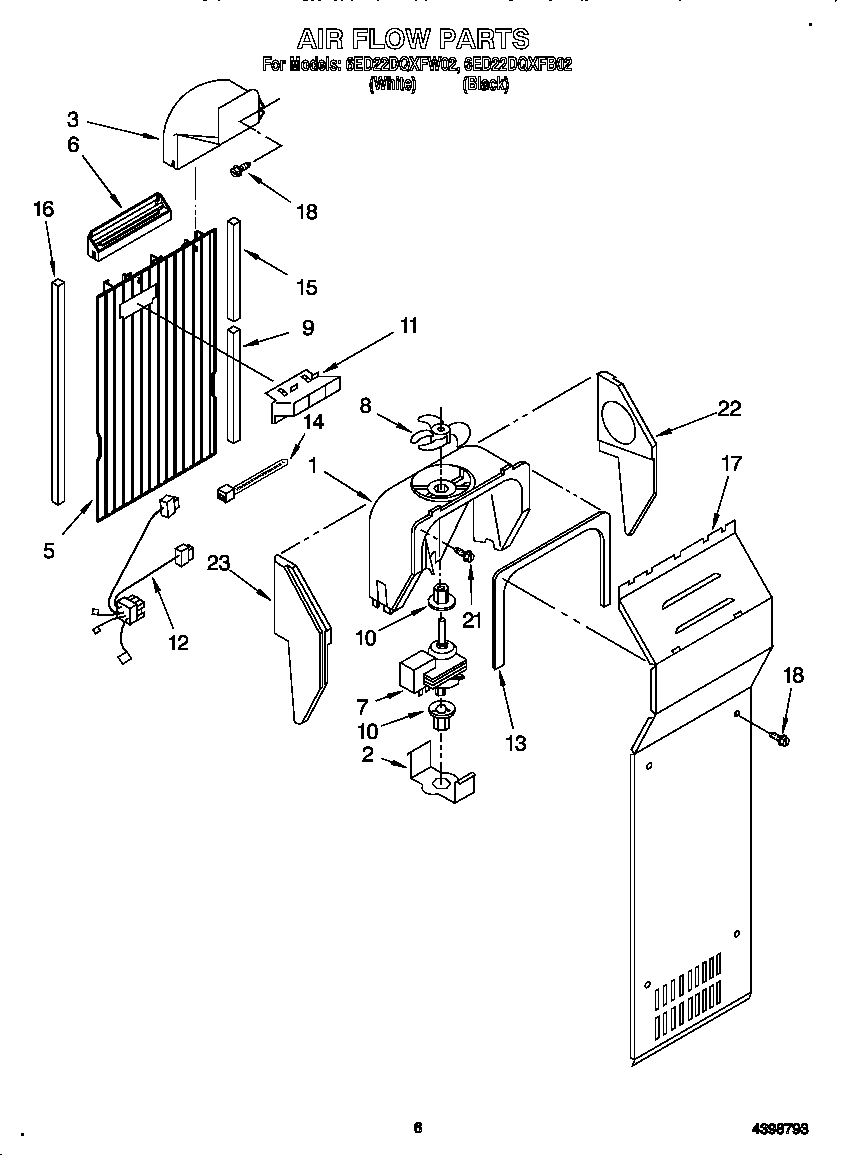 Whirlpool 6ED22DQXFB02 air flow diagram