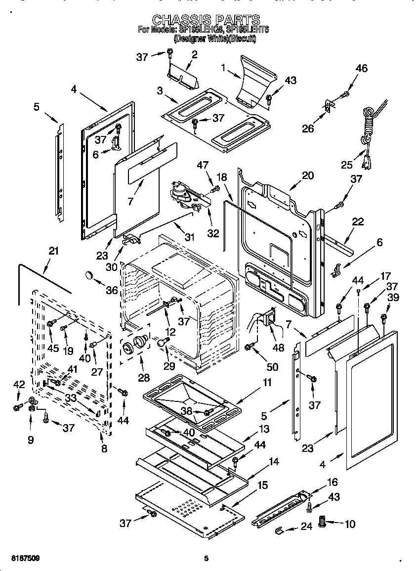 Whirlpool SF195LEHT6 chassis diagram