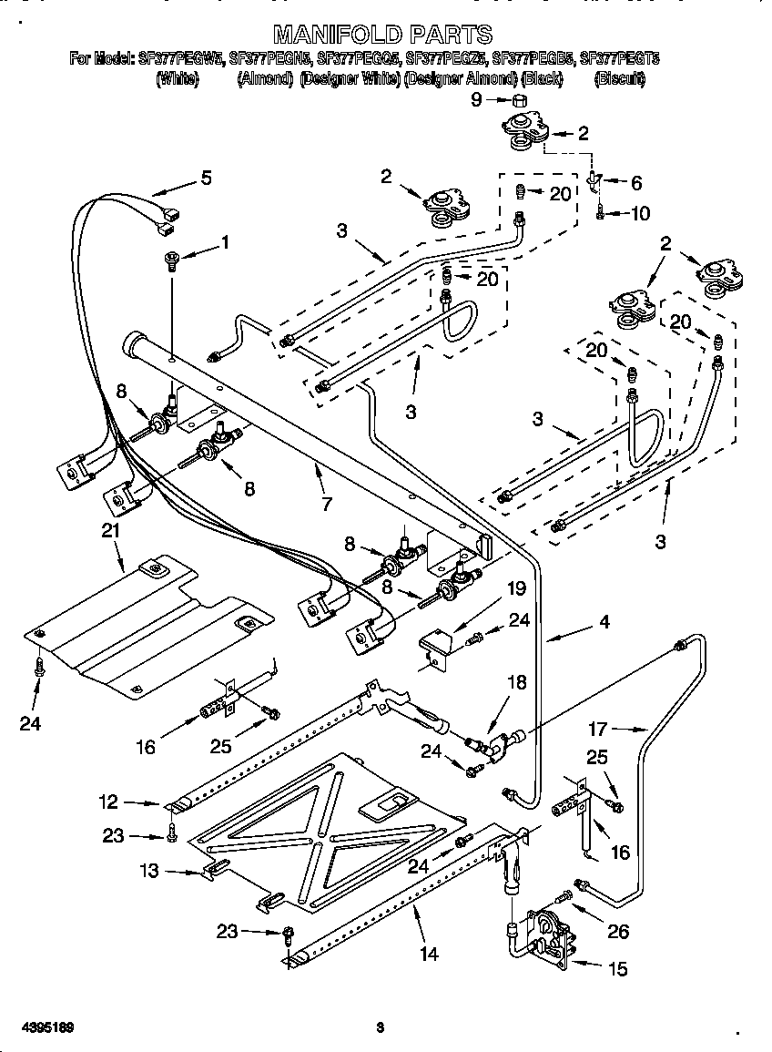 Whirlpool SF377PEGZ5 manifold diagram