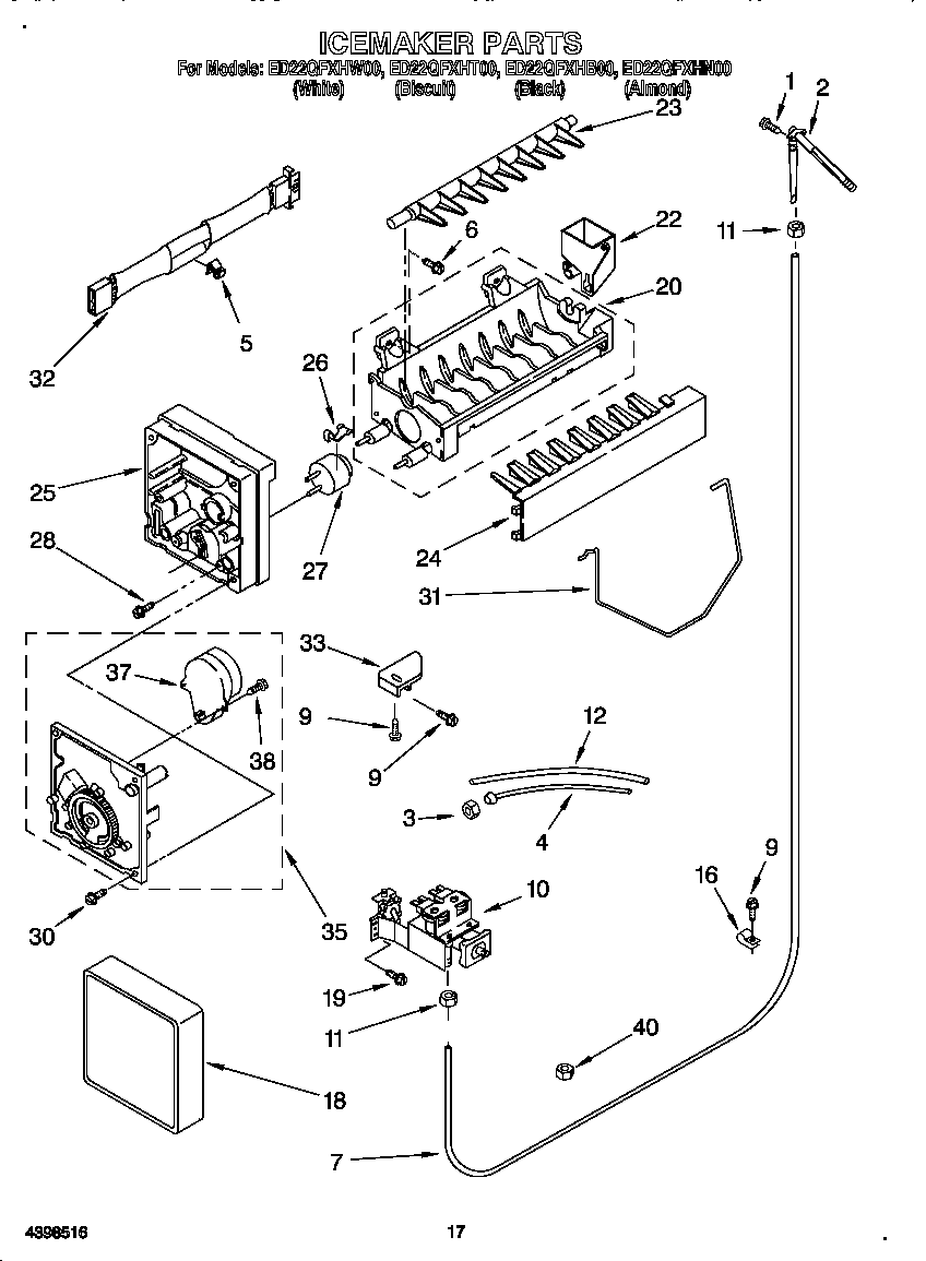Whirlpool ED22QFXHW00 icemaker diagram