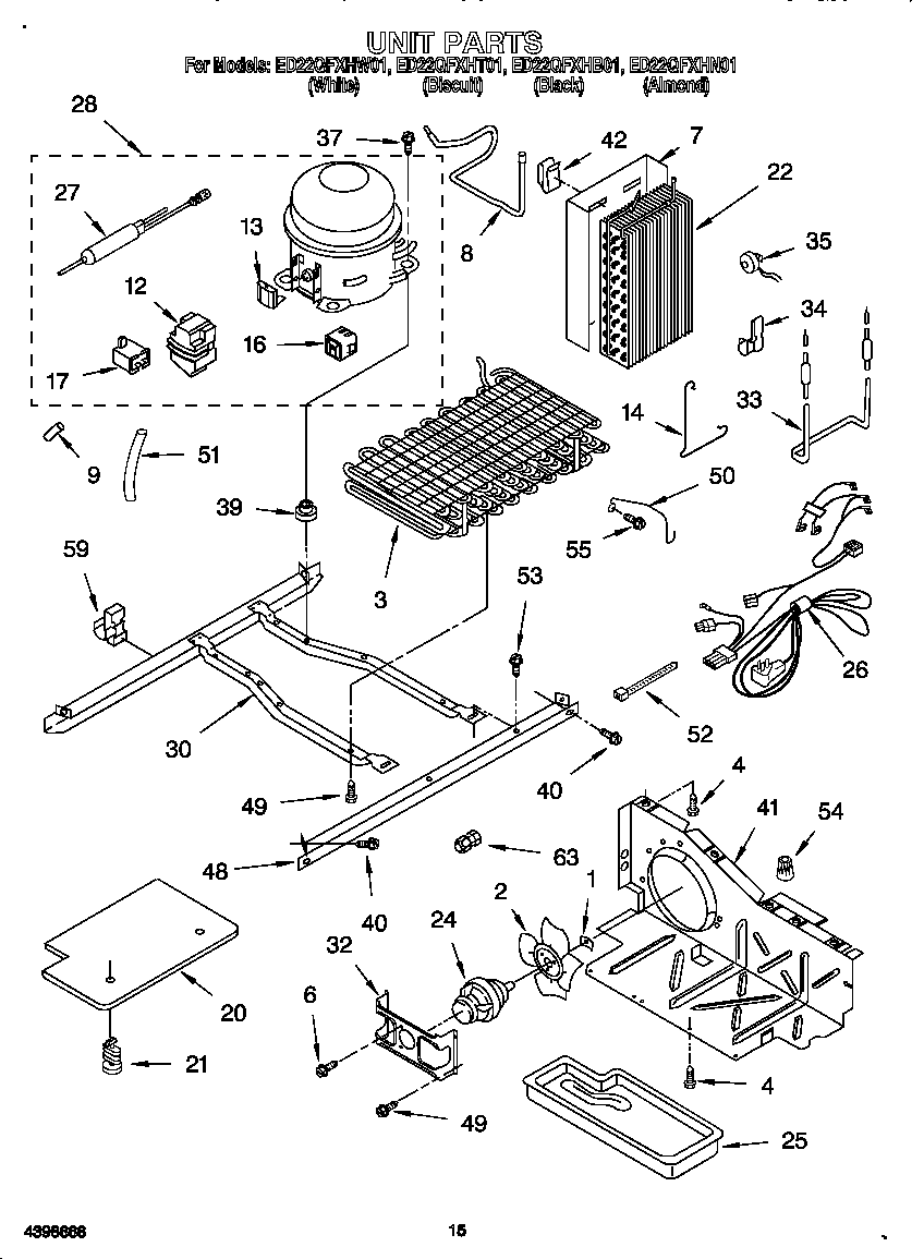 Whirlpool ED22QFXHW01 unit diagram