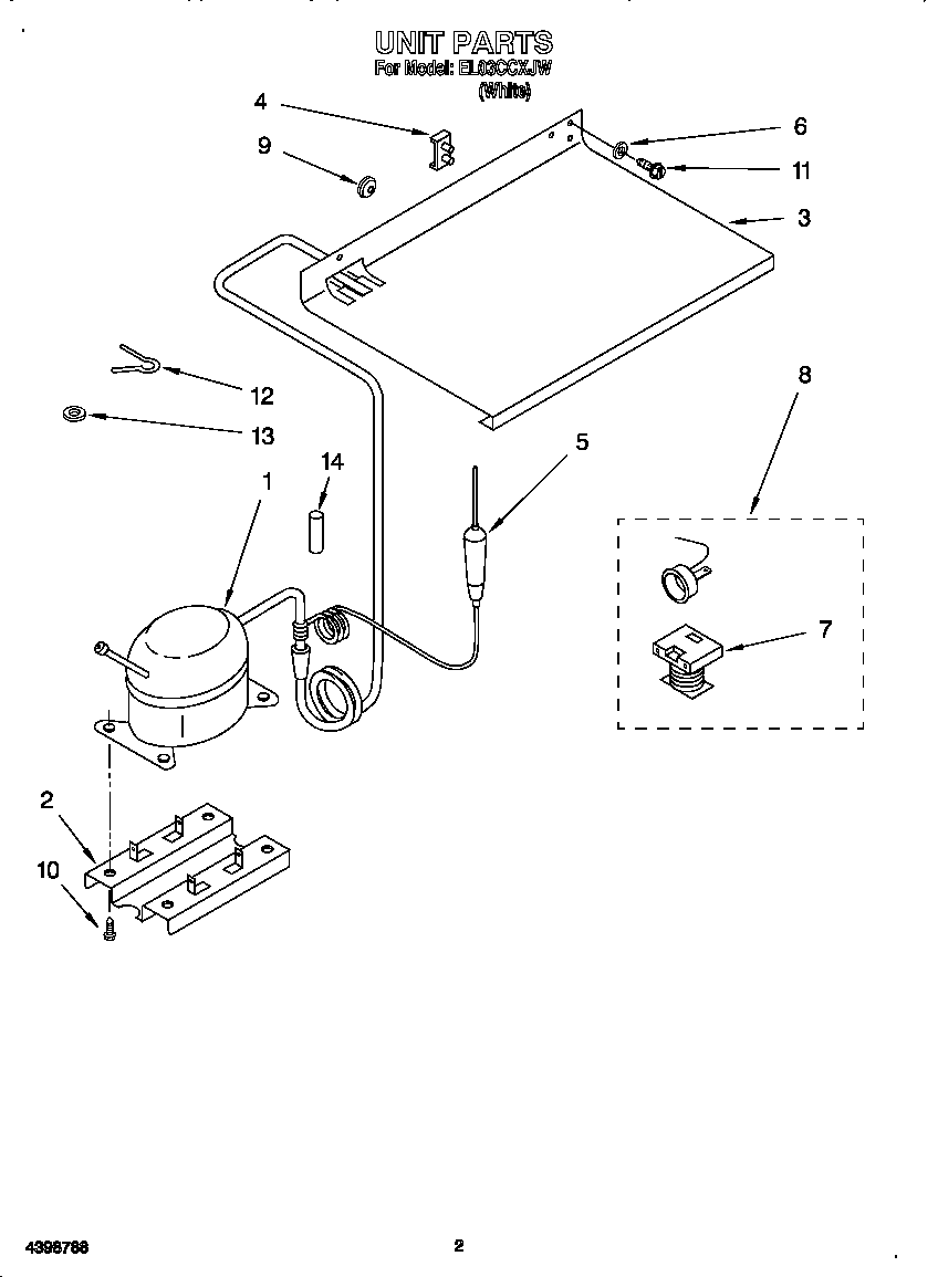 Whirlpool EL03CCXJW unit diagram
