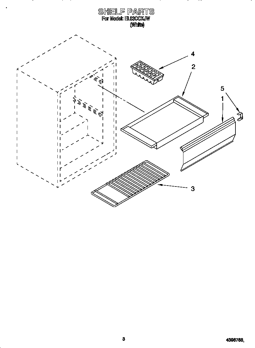 Whirlpool EL03CCXJW shelf diagram